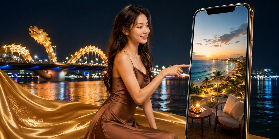 Người dùng Đà Nẵng trải nghiệm casino trên điện thoại với trang phục áo dài truyền thống